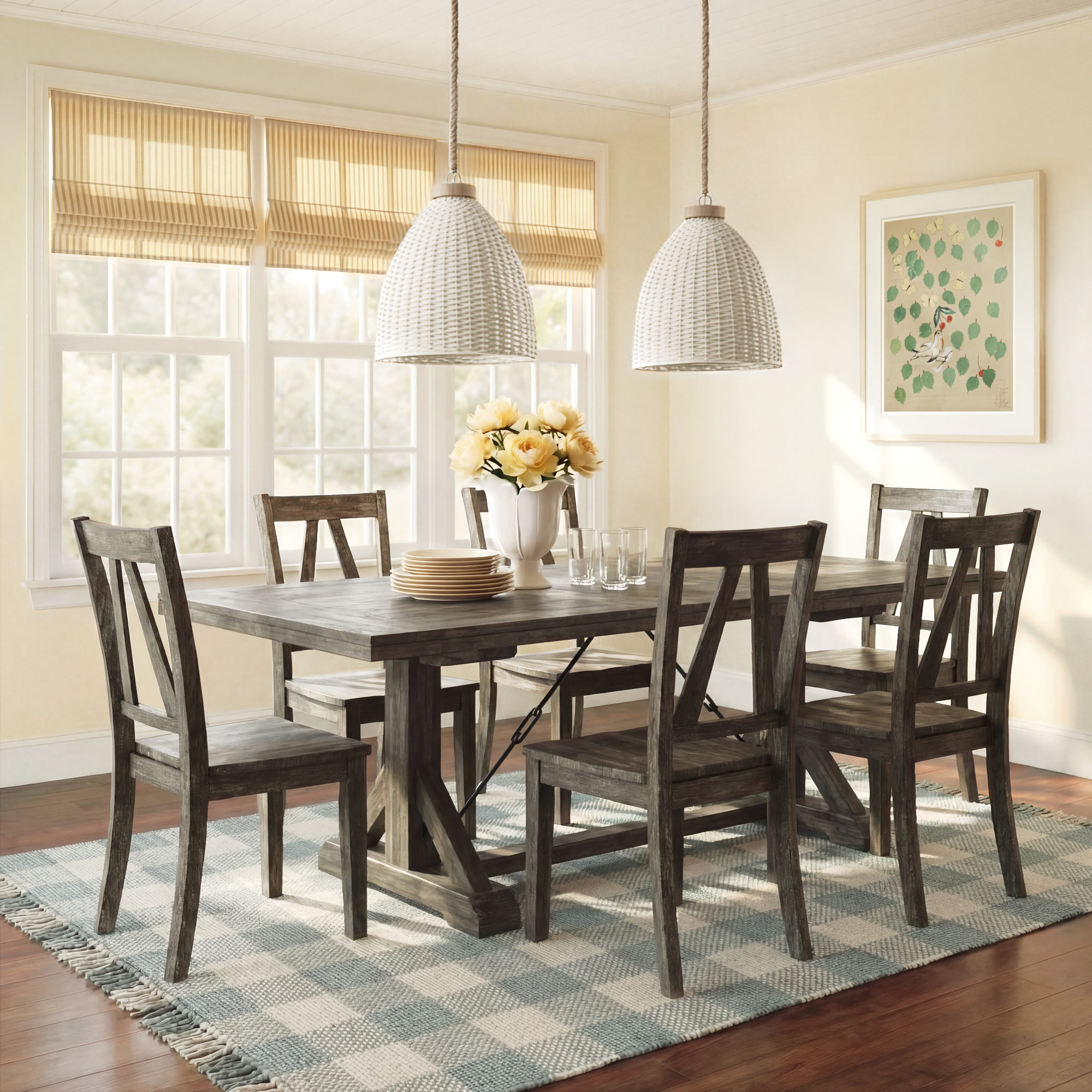 Butler Solid Wood Slat Back Side Chair in Light Smokey Ash