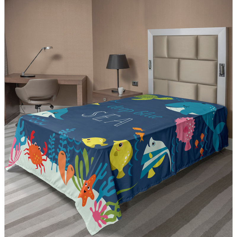 Multicolore Ambesonne, Drap plat pour lit simple