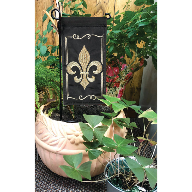 Mini drapeau fleur-de-lis toile de jute 4 x 8,5