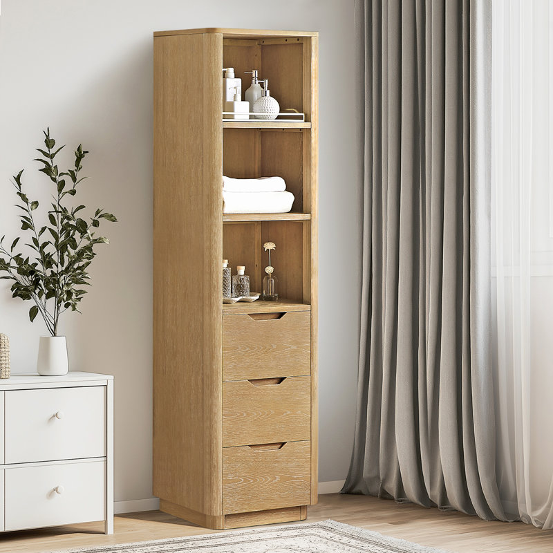 Kaiser 20in. Storage Cabinet for Bathroom, Kitchen and Living Room, Washed Ash Gray