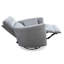  Fauteuil inclinable Capri Silver en tissu doux avec fonction d'inclinaison manuelle, deux coussins décoratifs et une base pivotante