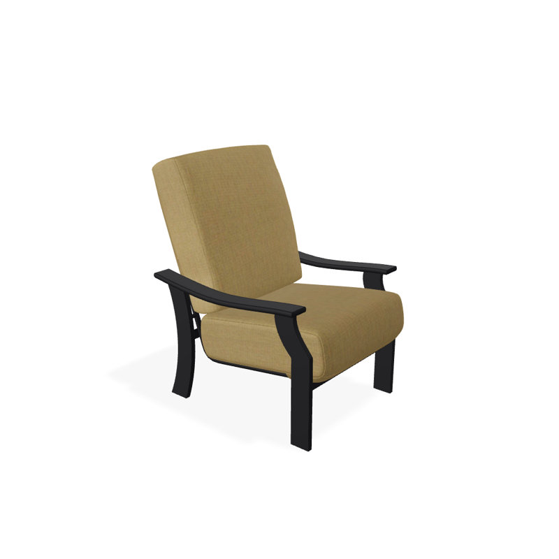 St. Catherine Outdoor Lounge Chair, Canvas Heather Beige Sunbrella® Canvas, Textured Black