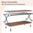 Ambrogino 3-Piece Living Room Table Set, Coffee Table with 2 End Tables, Industrial Wood & Metal Accent Furniture Set, Rustic Modern Center Table and Side Tables for Living Room, Apartment, Small Space-900479239