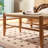 Beige Brown Solid Wood Linen Bench
