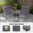 Patio 3-Piece Metal Sling Chat Set with Cushions-1218043555