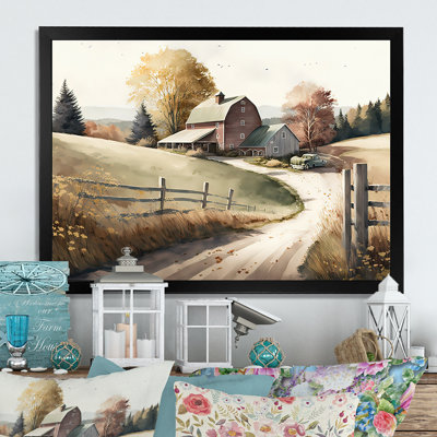 Chemin vers la grange IV - impressions sur toile de paysage de grange
