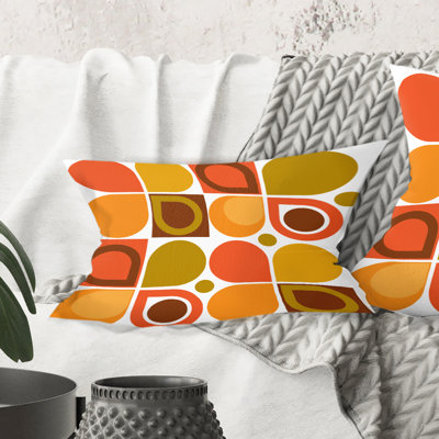 Abstract Retro Geometric Pattern VI - Mid-Century ModernPrinted Throw Pillow