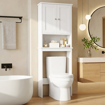 65.4"H Modern Freestanding Over-The-Toilet Storage Cabinet