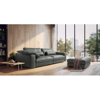 Parven 4-Seat Genuine Aniline Leather Large Sofa