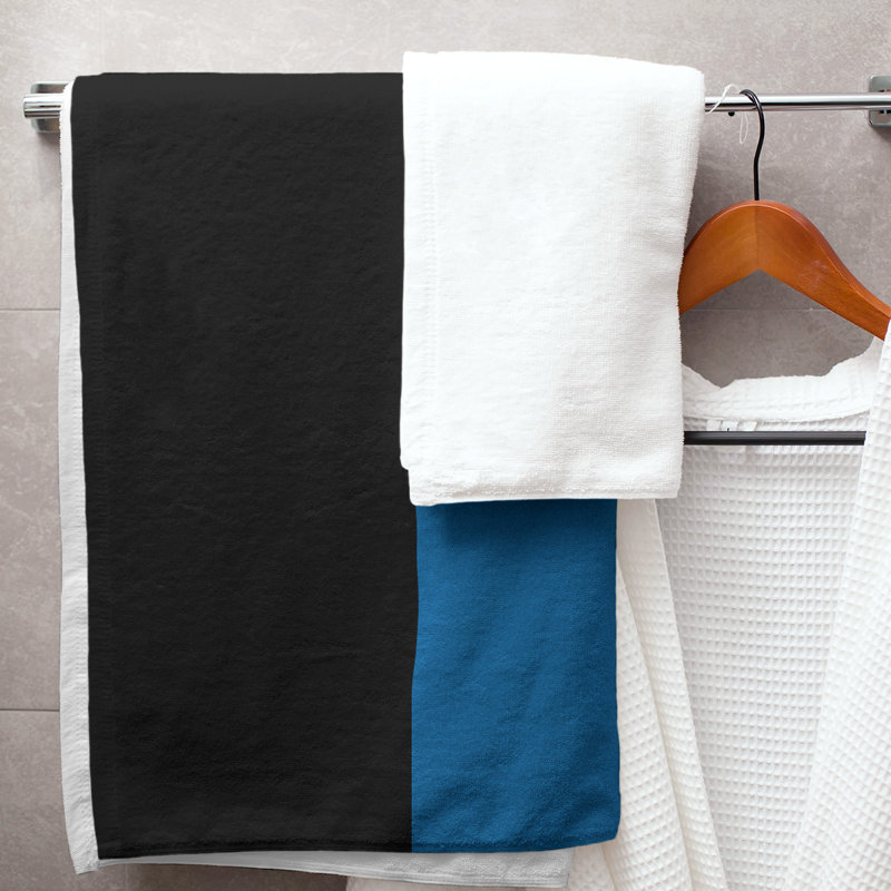 Lightweight Bath Towel, Black/Blue