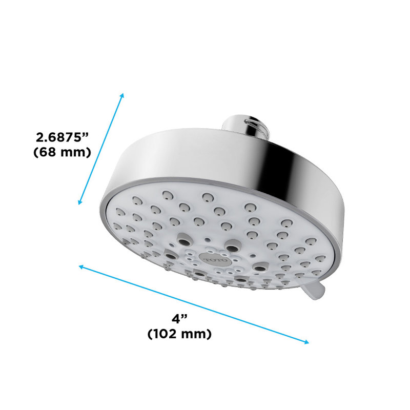 Pomme de douche ronde multifonctionnelle de 1,75 gallon par minute TOTO® L Series, chrome poli