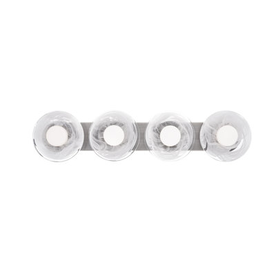Fresco 34" Dimmable LED Bath Vanity & Wall Light With Artisanal Glass Shade, 3000K Color Temperature