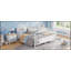 Lit plateforme pleine grandeur en métal pour enfants avec rails de sécurité, conception à profil bas et fabrication durable en blanc-1087006674-1087006685
