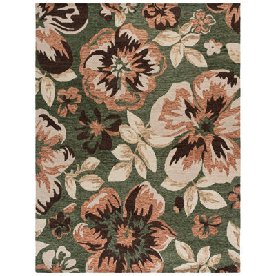 Jardin Hand Tufted Wool; Cotton Floral Indoor Rug