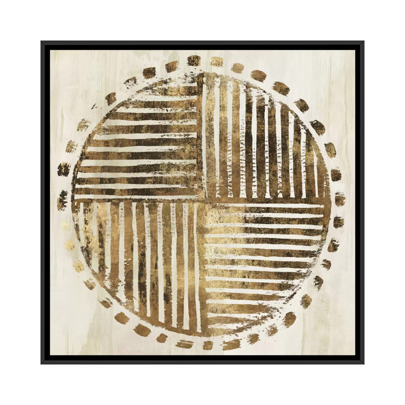 «African Lines I», impression sur toile, H 18 po x l 18 po x P 1,5 po, Toile avec cadre noir, Pas de tapis