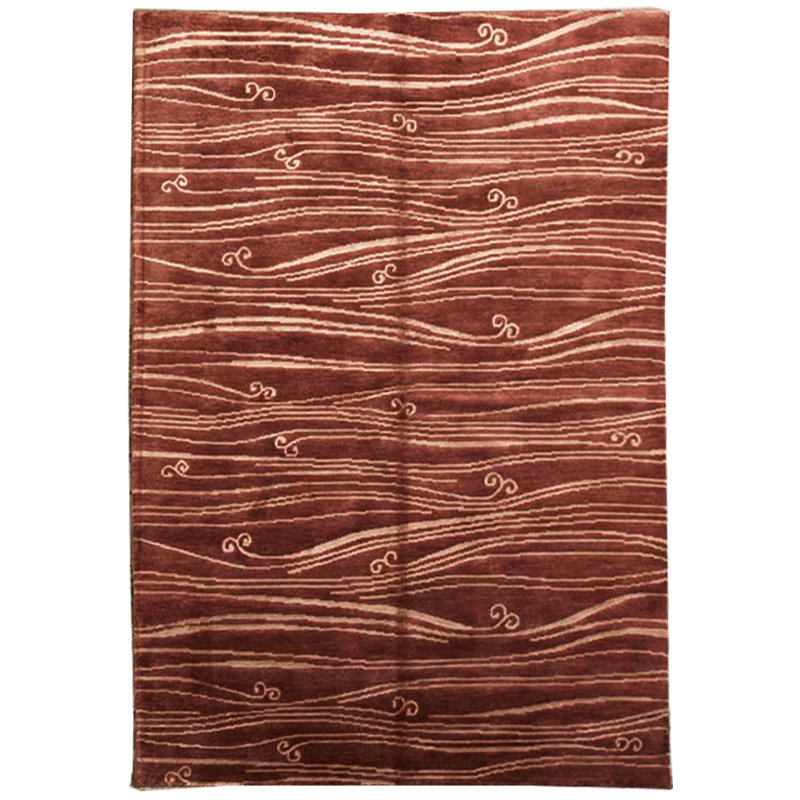 Tapis rouille et beige noué à la main de haute qualité