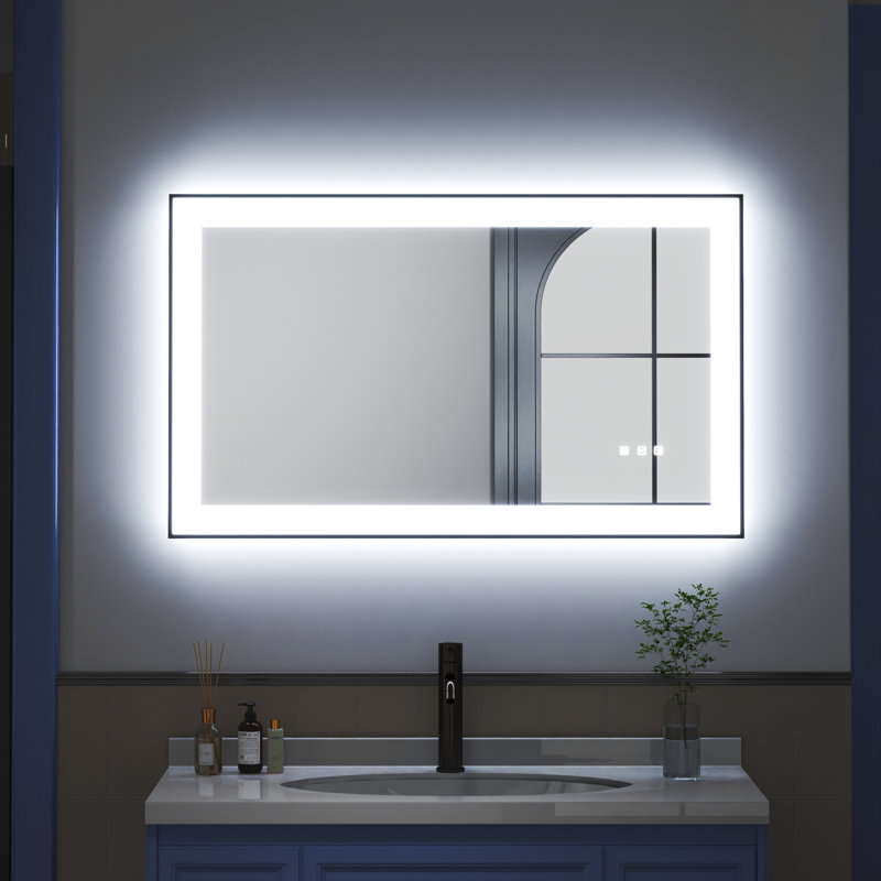 Miroir de salle de bain en verre trempé à DEL rétroéclairé et certifié anti-buée Waterpar ETL & UL, 24 po x 40 po