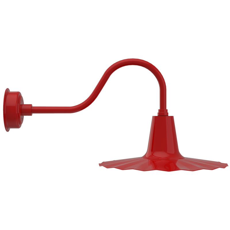 Luminaire de grange d’extérieur à del Iris, H 7,5 po x l 20 po x P 20 po, rouge