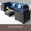 7 pièces Ensemble de mobilier d'extérieur Ensemble de mobilier de patio Ensemble de conversation Mobilier de balcon modulaire d'extérieur pour la cour intérieure, le jardin, le porche, la piscine