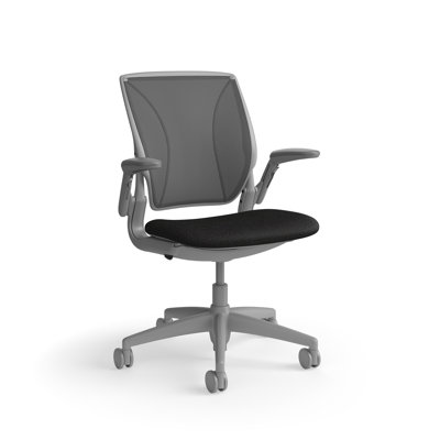 World LM, Black Ergonomic Task Chair with Poppy Seed Backrest, and Light Brown Autumn Upholstered Seat