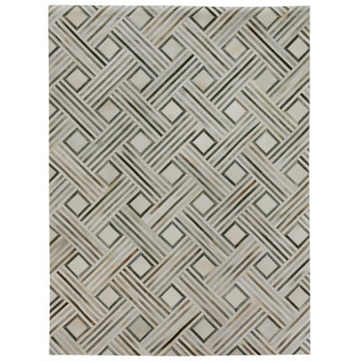 Natural Hide Cowhide Geometric Area Rug