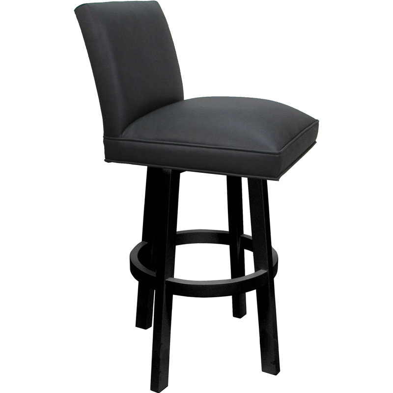 Swivel Wood Stool, Gray Seat/Black Base, Counter Stool (26” Seat Height)