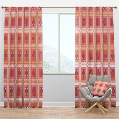 Panneau de rideau simple semi-diaphane avec passe-tringle Mid-Century Design