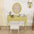 Luxury Makeup Vanity Desk with Oval Mirror, 3 Drawers and Velvet Tray-900891657
