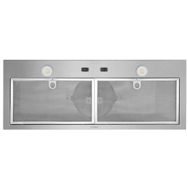 JOEAONZ Range Hood Insert 20 inch Stainless Steel with Baffle Filters, 600 CFM Built-In Kitchen Hood, Ducted/Ductless Convertible Vent Hood GU10 LED