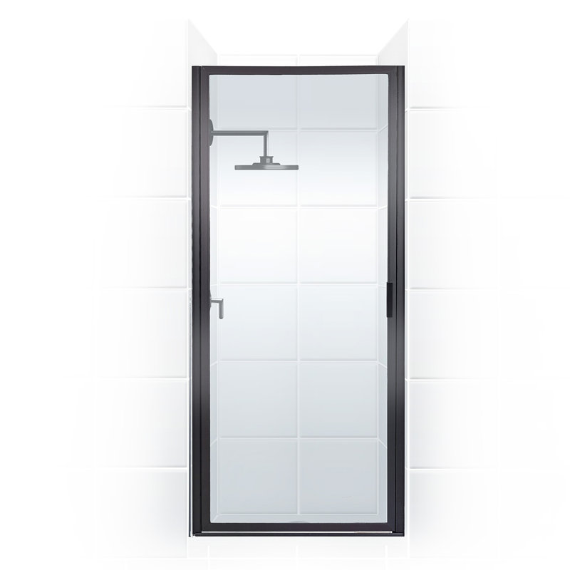 Porte de douche à charnière 32 "x 74" Paragon Series, Transparent, Noir mat