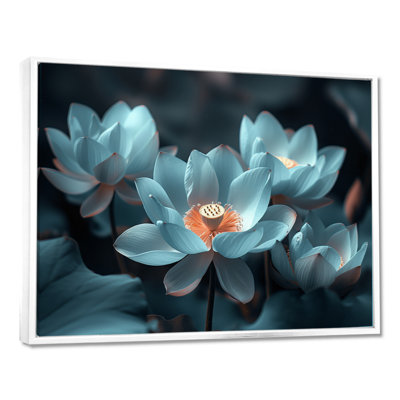 Blanc, blanc, pays des merveilles, lotus, photo I - lotus, art mural