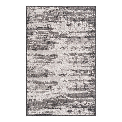 Tapis d'extérieur moderne gris anthracite Noushin