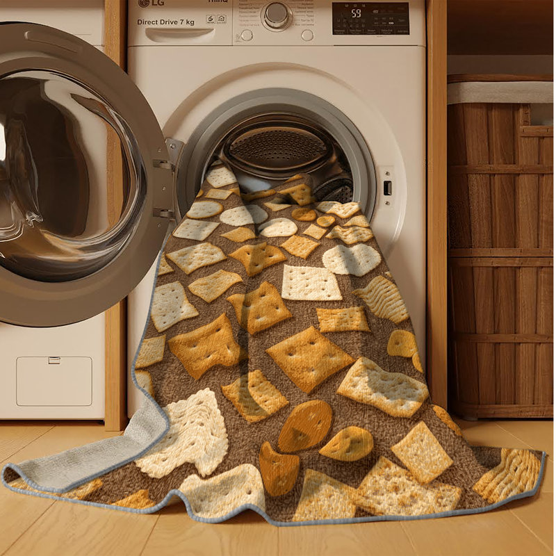  Tapis lavable Crackers Desserts, Rectangulaire 3 pi x 5 pi
