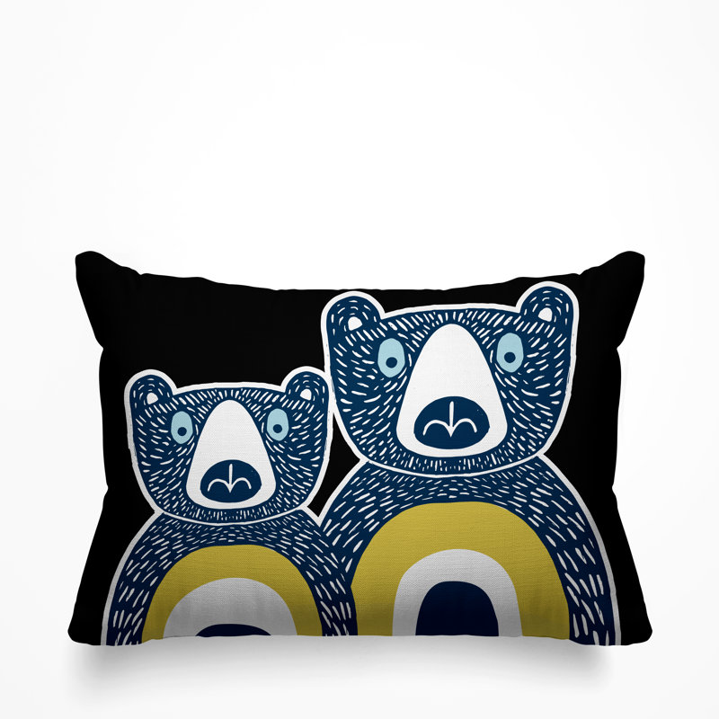 Coussin Berny, Bleu marine, 14 po x 20 po, Rectangle