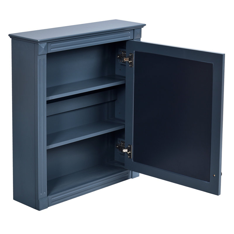 Armoire de rangement de salle de bain murale 24 po x 27 po avec miroir, armoire à pharmacie avec tablette réglable en hauteur, armoire de rangement au-dessus de la toilette