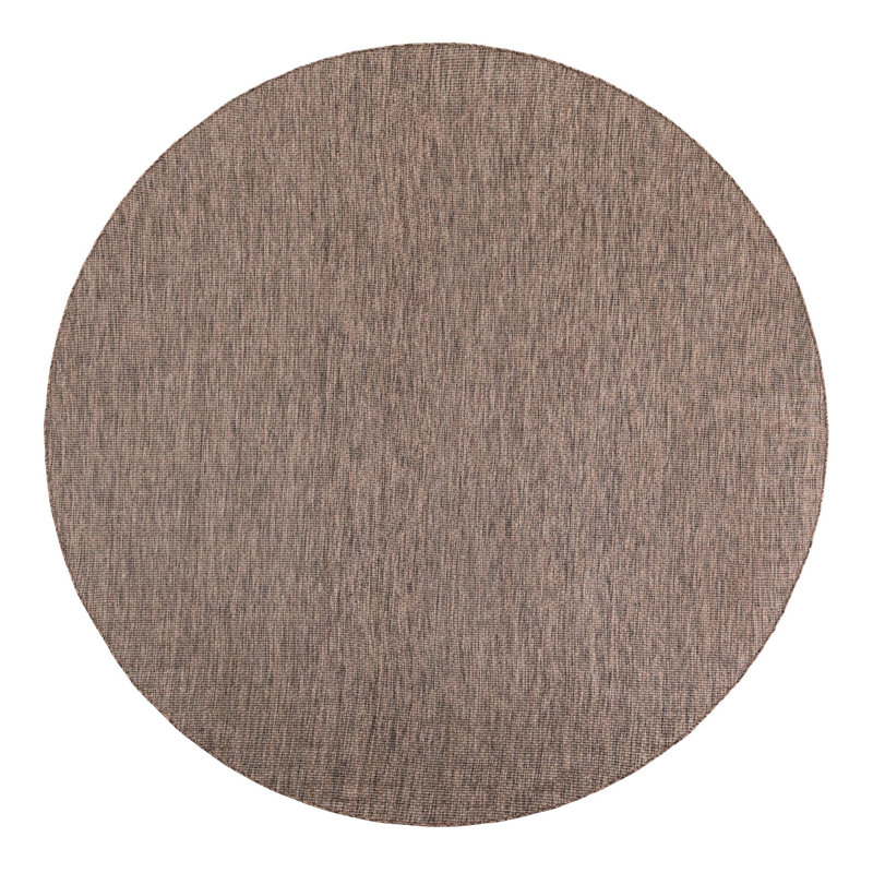 Abderus Light Brown Indoor Area Rug, Round 10'