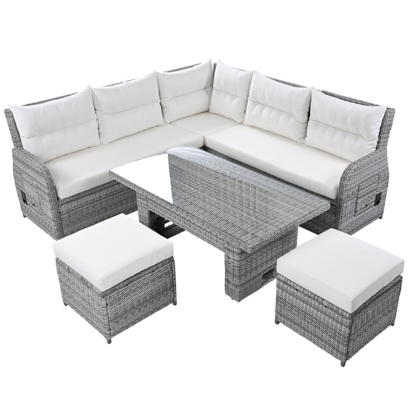 7 - Person Seating Group With Cushions, Beige