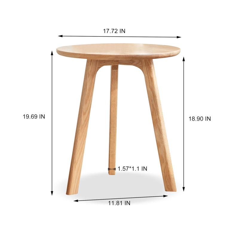 Erionna 19.7'' Tall End Table,End Table Side Table Coffee Table Bedside Table, Natural