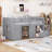 Twin Size Solid Pine Wood Low Loft Bed with Stair, Drawer &amp; Shelf - Grey