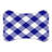 Navy Check Plaid - 1 Piece Bone Shape Feeding Mat