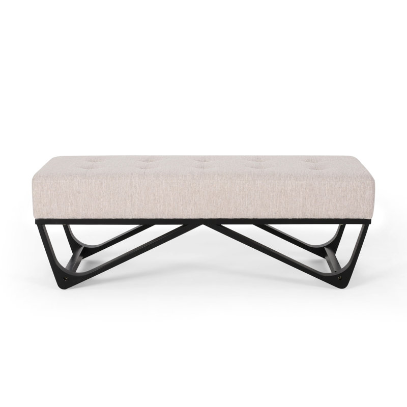 Sophisticated With Upholstery And Elegant Leg Construction Rectangular Faux Wood Soft Button- Seat Chic Design