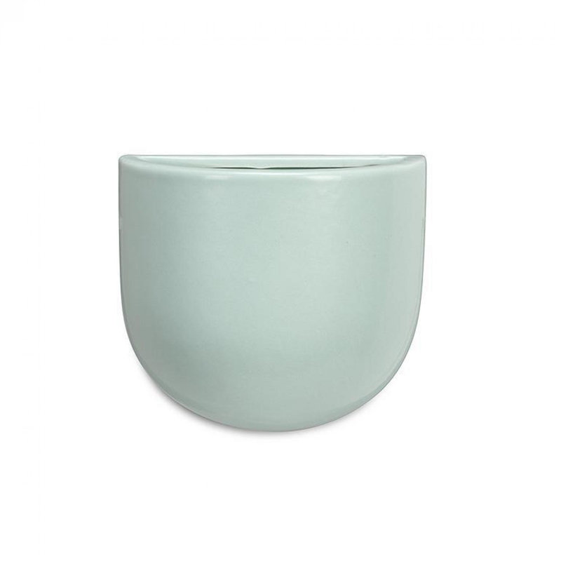 Pot de fleurs mural demi-cercle, H 4,5 po x l 5 po x P 3 po, Vert menthe