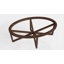 Table basse moderne simple en verre, table basse en verre trempé, base en bois massif, plateau rond en verre transparent-768587748
