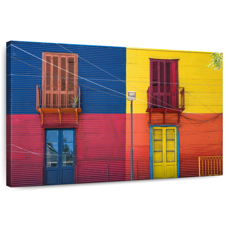 Ravi, bâtiments colorés de La Boca, H 32 po x l 48 po