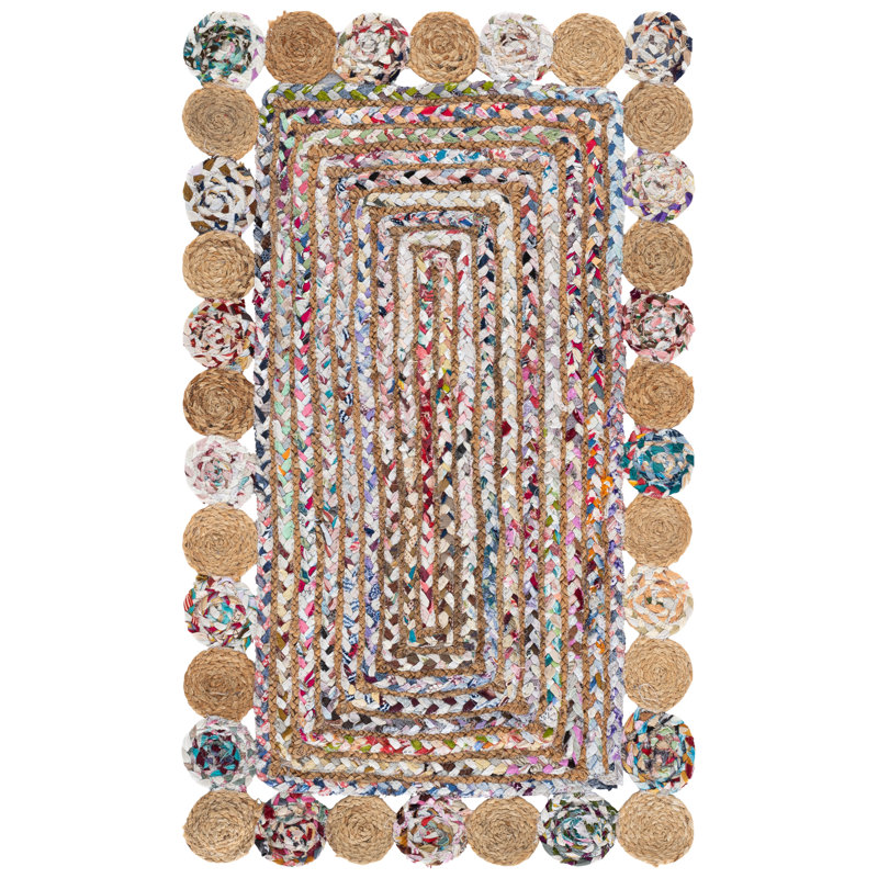 Rubenstein Hand Woven Jute, Cotton Abstract Rug, Rectangle 2'3" x 4'