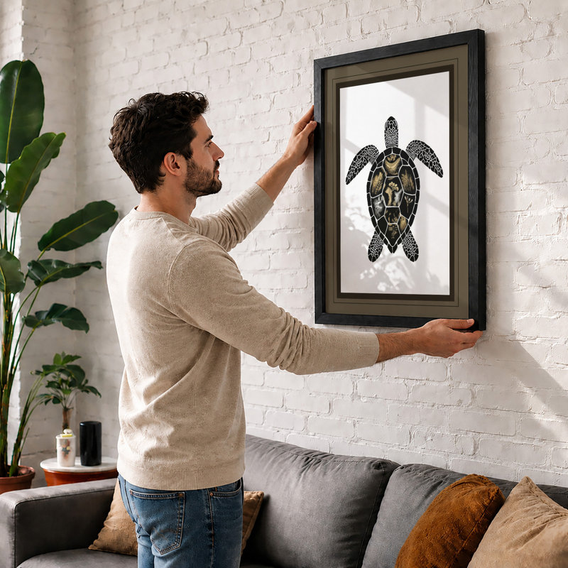 Anatomical Turtle Study Minimalist - Framed Print, Unframed, A1 - 84.1 x 59.4 cm