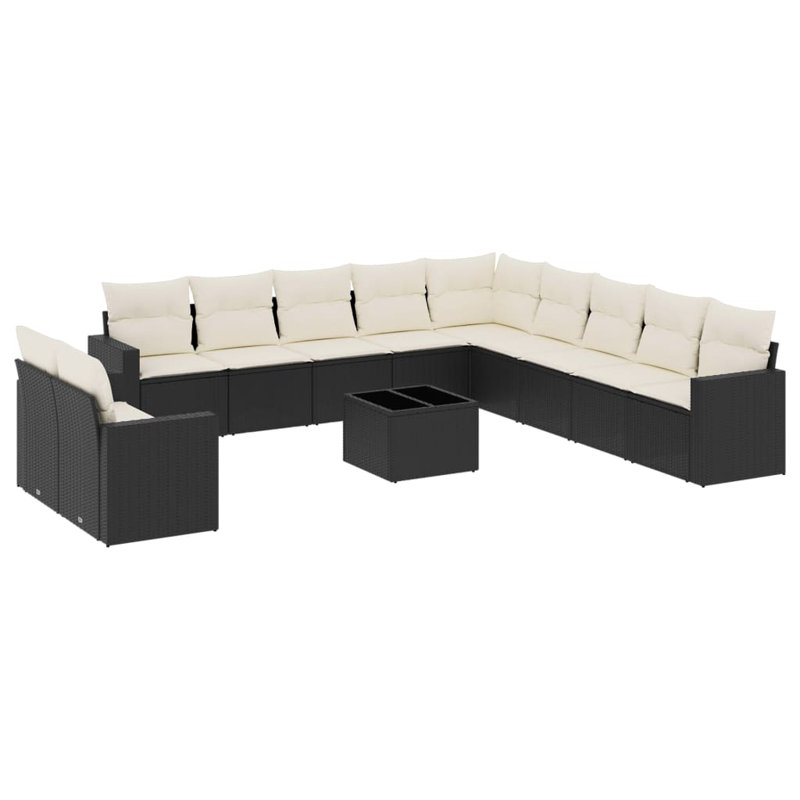 Vidaxl Garden Sofa Set Black
