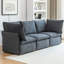Canapé modulaire en velours côtelé 3 pièces avec coussins Hepworth-109010406