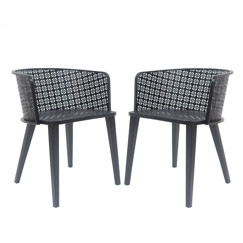 Milan Outdoor Dining Chair(Set Of 2), Black