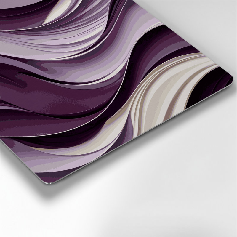 Paysage abstrait 68, art mural mauve en métal, H 32 po x l 32 po
